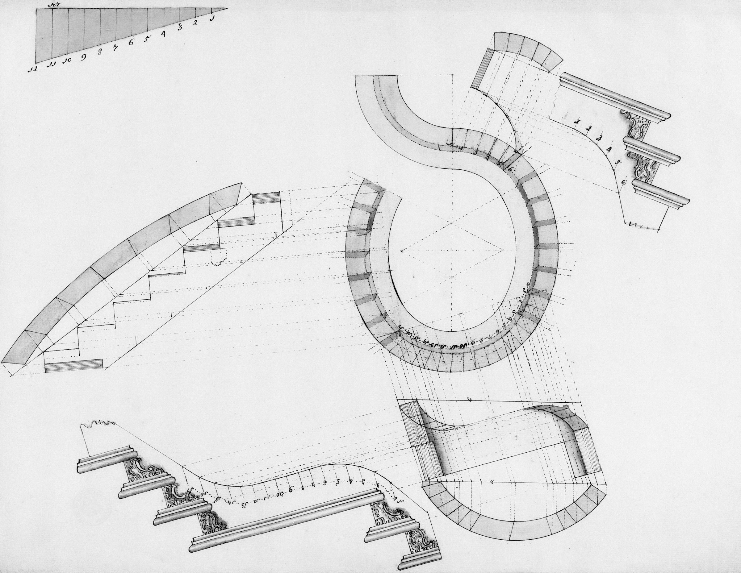 Architectural plan and detail drawings